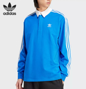 아디다스 오리지널 아디컬러 럭비 폴로 커플화 카라 티셔츠 블루 IZ2463