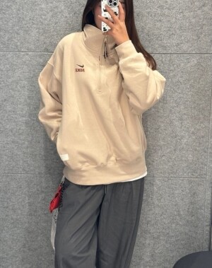 나이키 스포츠웨어 플리스 하프 캐주얼화 커플화 베이지 반집업 IQ3708-126