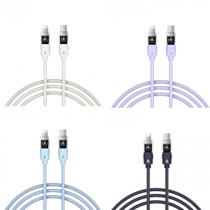 ATB 듀얼컬러 투명 실리콘 케이블 1.2m AI온도제어 480Mbps (C+8핀/C to C)