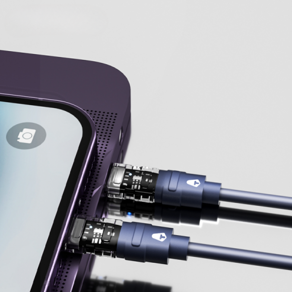 오픈마켓 우리들쇼핑,ATB 듀얼컬러 투명 실리콘 케이블 1.2m AI온도제어 480Mbps (C+8핀/C to C)