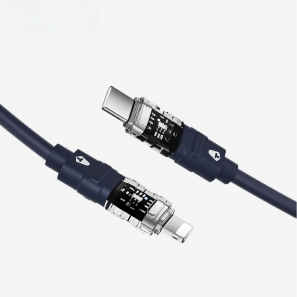 오픈마켓 우리들쇼핑,ATB 듀얼컬러 투명 실리콘 케이블 1.2m AI온도제어 480Mbps (C+8핀/C to C)