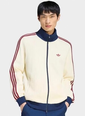 아디다스 와플 니트 트랙탑 크림 네이비 남성 집업 자켓 KY5769