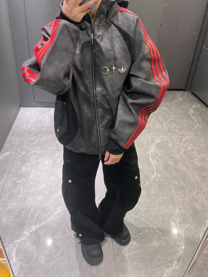 아디다스 ADIDAS 오리지널 빈티지 워싱 스트라이프 봄버 재킷 상세 이미지 3