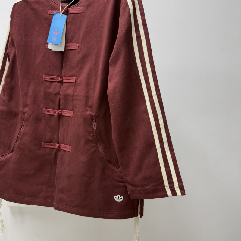 아디다스 ADIDAS 오리지널 CLOT 3선 차이나 재킷 버건디 상세 이미지 4