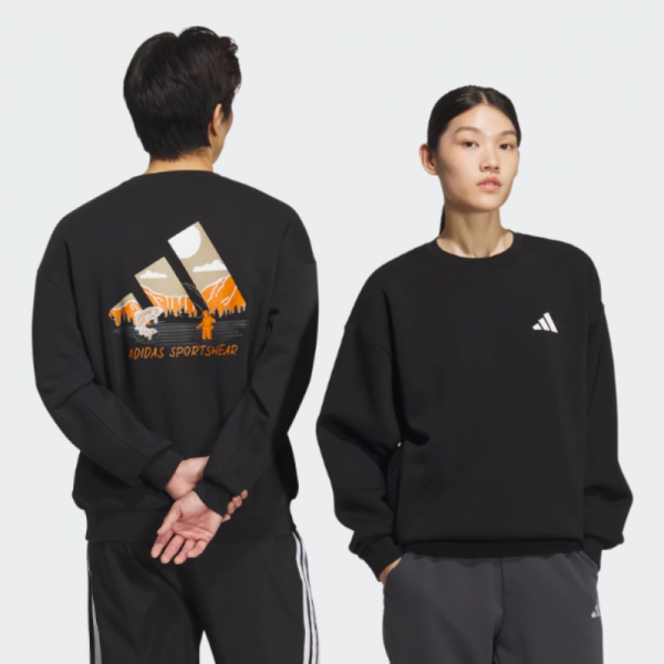 오픈마켓 우리들쇼핑,아디다스 남성 블랙 기모 맨투맨 티셔츠 KF5192