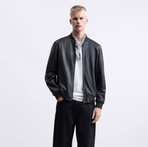 자라 남자 가죽라이크 빈티지 파일럿 자켓 3918420