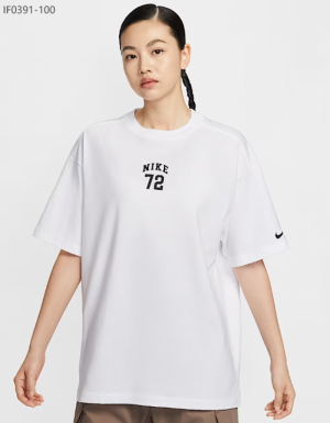 나이키 스우시 꽃 프린팅 오버사이즈 우먼스 반팔 티셔츠 IF0391-100