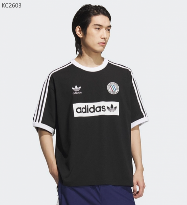 오픈마켓 우리들쇼핑,아디다스 오리지널 트레포일 삼선 커플화 반팔 티셔츠 블랙 KC2603