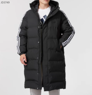 아디다스 푸퍼 다운 후드 롱패딩 파카 점퍼 커플화 패딩 블랙 JD3749