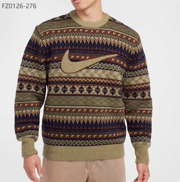 오픈마켓 우리들쇼핑,나이키 페어 아일 크루 스우시 니트 스웨터 오어 우드 브라운 FZ0126-276