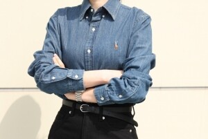 폴로 랄프로렌 청남방 여성 남성 커플용 샴브레이 데님 셔츠 블루 청셔츠