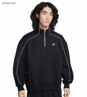 나이키 에어 플리스 하프 반집업 스웻셔츠 캐주얼화 커플화 맨투맨 블랙 II3144-010