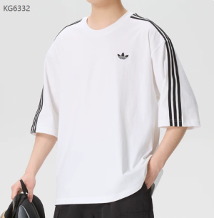 아디다스 3S 스트라이프 커플화 반팔 티셔츠 화이트 KG6332