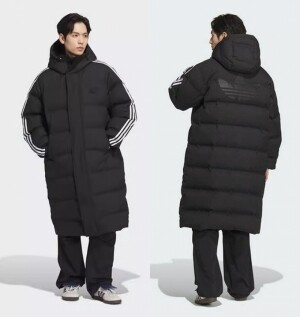아디다스 ADIDAS 남성 방풍 후드 다운 롱 패딩JD3749