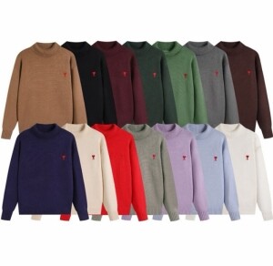 아미 베이직 스몰 하트 울 니트