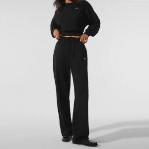 알로 요가 맨투맨 티셔츠 크롭 아콜레드 크루넥 운동복 상의 하의 세트