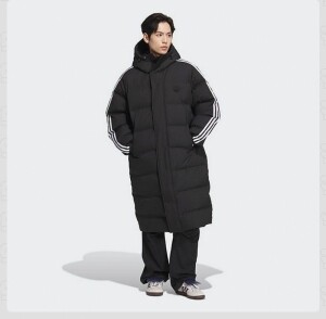아디다스 푸퍼 다운 블랙 남성 롱패딩 JD3749