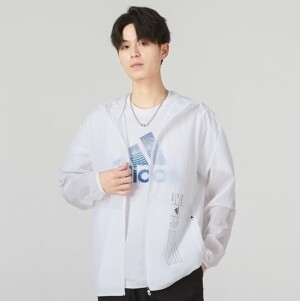 아디다스 라이트 우븐 후드 남성 바람막이 재킷 화이트 HE9917